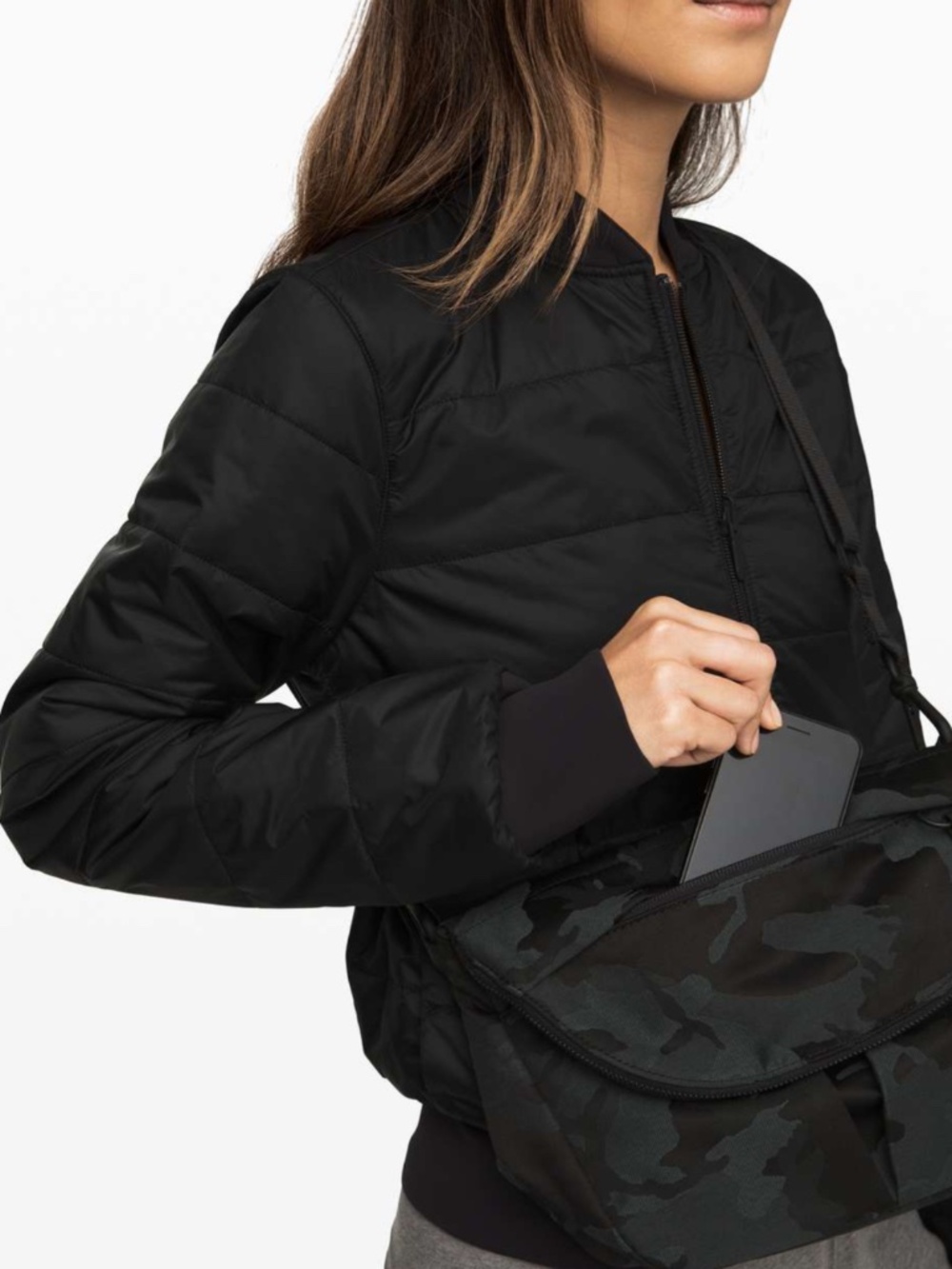 Lululemon All Night Festival Bag 5L Jacquard Camo Cotton Obsidian Black